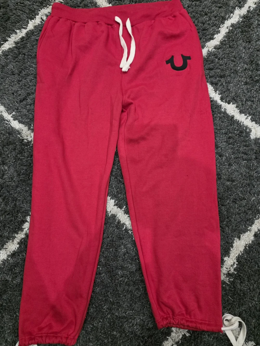 True Religion Brand Men's Red  Big Horseshoes Logo Sweatpants Pants XXXL